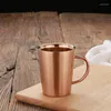 Tumblers 340 ML Creative Stainless Steel Copper Plated Coffee Cup 304 High Temperature Resistance Milk Tea Mug Double Layers Bear