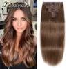 Clip con estremità spesse da 160G 200G in capelli umani con testa piena brasiliana diritta naturale Remy in parrucchino 10 pezzi set 240130