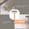 Outils de cuisson en acier inoxydable, Pizza gâteau tarte pain pâtisserie outil pâte aiguille perforateurs rouleau manche en bois 1 pièces