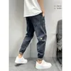 Męskie dżinsowe zabytkowe umyte luźne spodni marchewki jesienne streetwear haftowe dżinsy w lupgy jogger harem Pants 240124