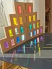 Kids Montessori Wooden Toys Large Dutch Wood House Big Wall Lucite Cube Creative Education Blocks Birthday Gift 240124