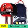 Table Tennis Racket Long Handle 2PCS Professional Ping Pong Racket Set Pimples-in Rubber Hight Quality Blade Bat Paddle with Bag 240123