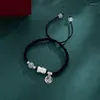 Charmarmband 2024 Färgglada flätad för par unika jordgubbar kristallhänge justerbar accessorie armband kvinnliga smycken