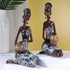 NORTHEUINS Hars Vintage Afrikaanse Ambachten Ornament Zwarte Vrouwen Kunst Sculptuur Thuis Woonkamer Desktop Decor Beeldjes voor interieur 240130