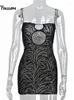 Abiti casual Yiallen Estate Alta moda Cut-Out Mini per le donne 2024 Party Club Abiti Solid Strap Backless Bodycon Dress