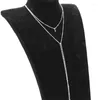Catene semplici e delicate collana da donna moda color oro argento Y nappa con perline catena girocollo regalo all'ingrosso