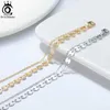 Anklets ORSA JEWELS 925 Sterling Silver Fashion Coin Cable Chain Layered Anklet for Women Summer Beach Foot Chain Anklet Jewelry SA15 YQ240208