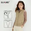 Women Sleeveless Puffer Vest Women's Ultra Light Down Vest Women Two Ways Waistcoat Portable Warm Sleeveless Winter Liner 240125