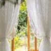 Шторы французские белые кружевные оконные занавески для гостиной, спальни, дверные шторы, тюлевые шторы с цветочным принтом, ширмы