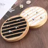 Jewelry Pouches Bamboo Wood Ring Earrings Storage Box Display Tray Hundred Counter