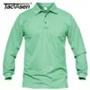 Tacvasen Men Tactical Tshirts Work Polos Summer Quick Dry Tshirts Långärmad lättvikt Pique Jersey Golf Tshirts Tee Tops 240123