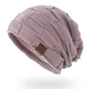 Ball Caps Unisex Knitted Hat Windproof Brimless Warm Double Side Wearable Wool Cap Fashion Outdoor Winter Thicken Concise Head Warmer