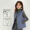 Women Sleeveless Puffer Vest Women's Ultra Light Down Vest Women Two Ways Waistcoat Portable Warm Sleeveless Winter Liner 240125