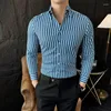 Mäns avslappnade skjortor Luxury Long Seced Suede Chic Korean Style Slim Fit Men Shirt Plus Size Club Prom Clothing Streetwear