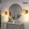 Lampada da parete in rattan applique con angolo di montaggio regolabile, illuminazione per interni, comodino, per fienile, loft, bagno, camera da letto, portico