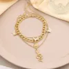 Ankletter 3st armband europeiska och amerikanska enkelt temperament kvinnor smycken ny kreativ orm guldfärg populära anklet yq240208