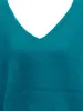 Maglione casual taglie forti da donna manica lunga scollo a V spalla bassa pullover allentato elasticizzato maglione autunno inverno top 240202