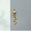 Keychains 1PC Punk Golden Snake Keychain Keyring For Men Women Gifts Vintage Charm Cold Simple Rhinestone Animal Bag Car