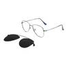 Montature per occhiali da sole Montatura per occhiali da pilota in metallo per uomo e donna con clip per lenti da vista