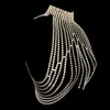 Women Shiny Strass Belly Body Chains Women Hollow Out Glitter Rhinestone Crystal Necklaces Metal Chain Tassel Chest Jewelry 240127