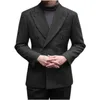 Costumes pour hommes Herringbone Hommes Mode Double Boutonnage Costume Homme Mariage Tuxedo Terno Masculino Bal Groom 2 pcs Slim Fit Blazer