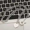 Mode smycken 925 Sterling Silver Key Love Halsband Designer Heart Märke Pendant Armband för kvinnor Europeiska stilkedjan halsbandsgåva VO3E