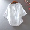 Casual Dresses Summer Dress 2024 Fashion Floral Embroidery Women White Batwing O-Neck Bohemian Boho Vestidos kläder