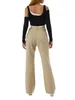 Women's Pants High Waist Jeans Ladies Casual Trousers Khaki Cargo Loose Denim Wide Leg Flare With Pockets