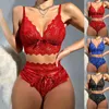 Conjuntos de sutiãs mulheres lingerie sexy conjunto roupa interior feminina floral fino sutiã de renda e calcinha feminina cinta triângulo copo bralettle lenceria