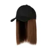 Ball Caps Baseball Wig Hat Brown Light Black Short Straight High Women Hair With Temperature Cap N9I0