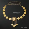 MOGAKU Gold Color Crystal Belly Chains for Women Coins Tassel Waistbands Ethnic Statement Afghan Turkish Tribal Body Jewelry 240127