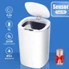 Automatic Sensor Trash Can for Kitchen Bathroom White Smart Trash Bin Living room Waterproof Electric Waste Bin 8.5-12L Capacity 240123