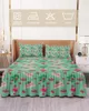 Bed Skirt Delicious Strawberry Cake Green Elastic Fitted Bedspread With Pillowcases Mattress Cover Bedding Set Sheet