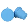 Bottiglie d'acqua 1pc Tazza da viaggio pieghevole in silicone Portatile da campeggio con coperchi Bottiglie riutilizzabili pieghevoli a prova di perdite (silicone/plastica)