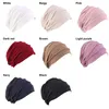 Basker 1pc kvinnor muslimska hijabs elastiska turban hatt bomull mjuk huvud wrap håravfall huvudduk beanies vinter varm sömn kepsar kemo