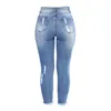 Damesjeans Potlood Denim Broek Billen Gescheurd Lage taille Stretch Slanke Sexy Knoopzak voor dames