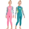 girls wetsuit diving suit 2.5MM neoprene swimsuit long sleeve surfing jellyfish clothing swimwear for cold water 240127