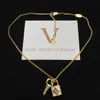 2024 Vrouwen Luxe Designer Slot Ketting Hanger Ketting 18K Vergulde Rvs Letter Kettingen Oorbel Bruiloft Sieraden Geen doos