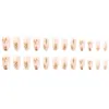 Накладные ногти миндалевидные ногти для женщин Рождество Золотая снежинка Длинные искусственные женские косметические средства для макияжа