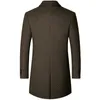 High Quality Winter Coats Male Business Casual 40% Wool Trench Men Long Blends Jackets CoatsSize 4XL 240125