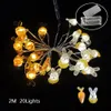 Guirlande lumineuse Led de pâques, 2m, 20 lumières, décor, œufs colorés, poussins de lapin, fournitures de décoration joyeuses, 240122