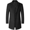 High Quality Winter Coats Male Business Casual 40% Wool Trench Men Long Blends Jackets CoatsSize 4XL 240125