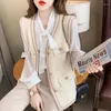 Vrouwen Vesten Xiaoxiangfeng Vest Jas Lente Herfst 2024 Westerse Stijl Mouwloze Jas Mode Vest Gebreide Vrouwelijke Tij Top