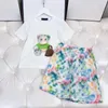 Sıcak satış üst düzey çocuklar batı tarzı oyuncak ayı mektubu baskılı kısa kollu şort, kız ve kızlar için iki parçalı moda etiketi seti