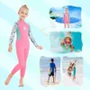 girls wetsuit diving suit 2.5MM neoprene swimsuit long sleeve surfing jellyfish clothing swimwear for cold water 240127