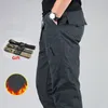 Men's Pants Winter Fleece Casual Warm Thick Baggy Cotton Outwear Double Layer Trousers Waterproof Army Military Tactical