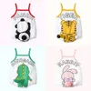 Kawaii Summer Baby Ubrania Bodysuit chłopiec dziewczyna niemowlę kreskówka królicza panda dinozaur bez rękawów Romper Onesie Baby kombinezon 240118