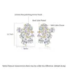 スタッドイヤリングルオテミスパークリングゴールドカラーフラワークリアキュービックジルコニア幾何学韓国ファッションウェディングブライダルアクセサリー