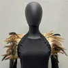 Foulards élégant plume étole doux haussement d'épaules avec décor de dentelle réglable pour cosplay fête scène performance danseuse élégante
