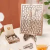 Articoli per feste Vickyo Decorazione di nozze Scatola per gli ospiti Scatola di carte a forma di cuore quadrata in legno per regalo di anniversario